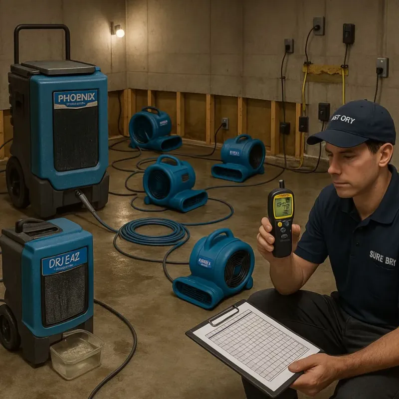 Structural Drying and Dehumidification process in Farmington Hills, MI